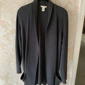 White + Warren fall long Gray sweater cotton M